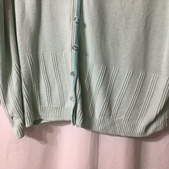 Sigrid Olsen Sport Cotton Blend Seafoam Beaded Embroidered Cardigan 2X - Picture 2 of 11